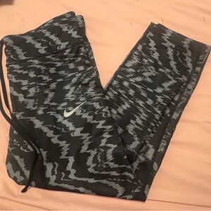 Nike Black and Gray Patterned Track Pants